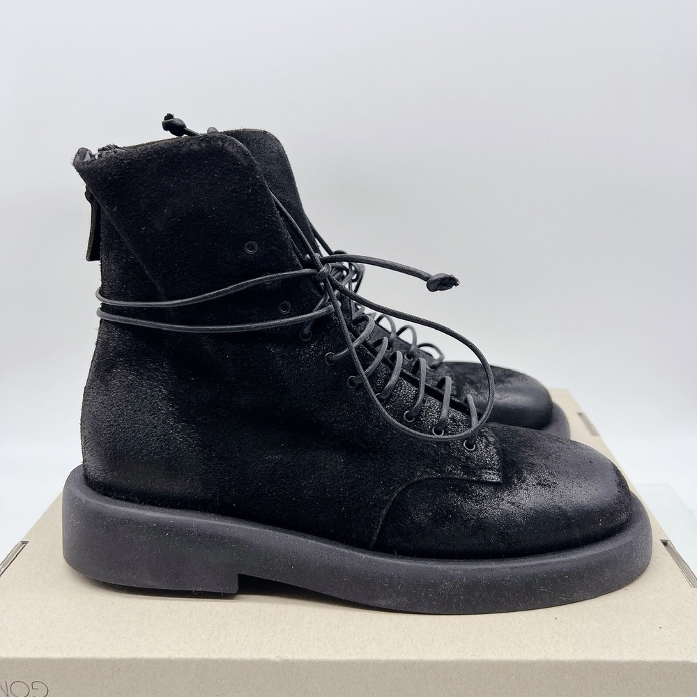 Marsell Gomme Gommello Pallottola Big Sole Lace Up Ankle Combat Boots Black EU37